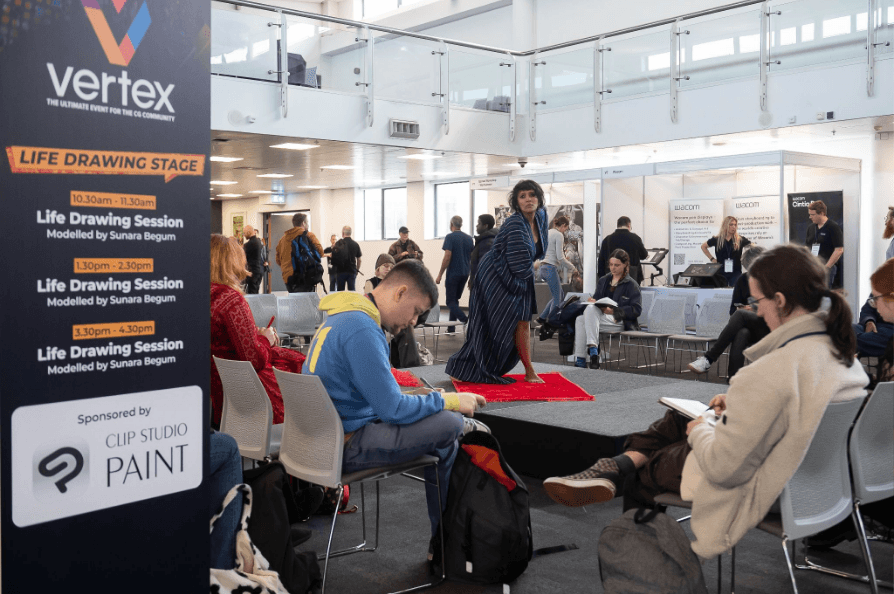 CLIP STUDIO PAINT sponsorship example - Life Drawing Stage at Vertex